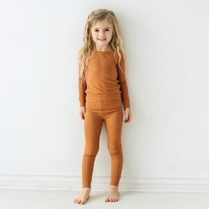 NIB LS Heather Spice Ribbed Pj Set